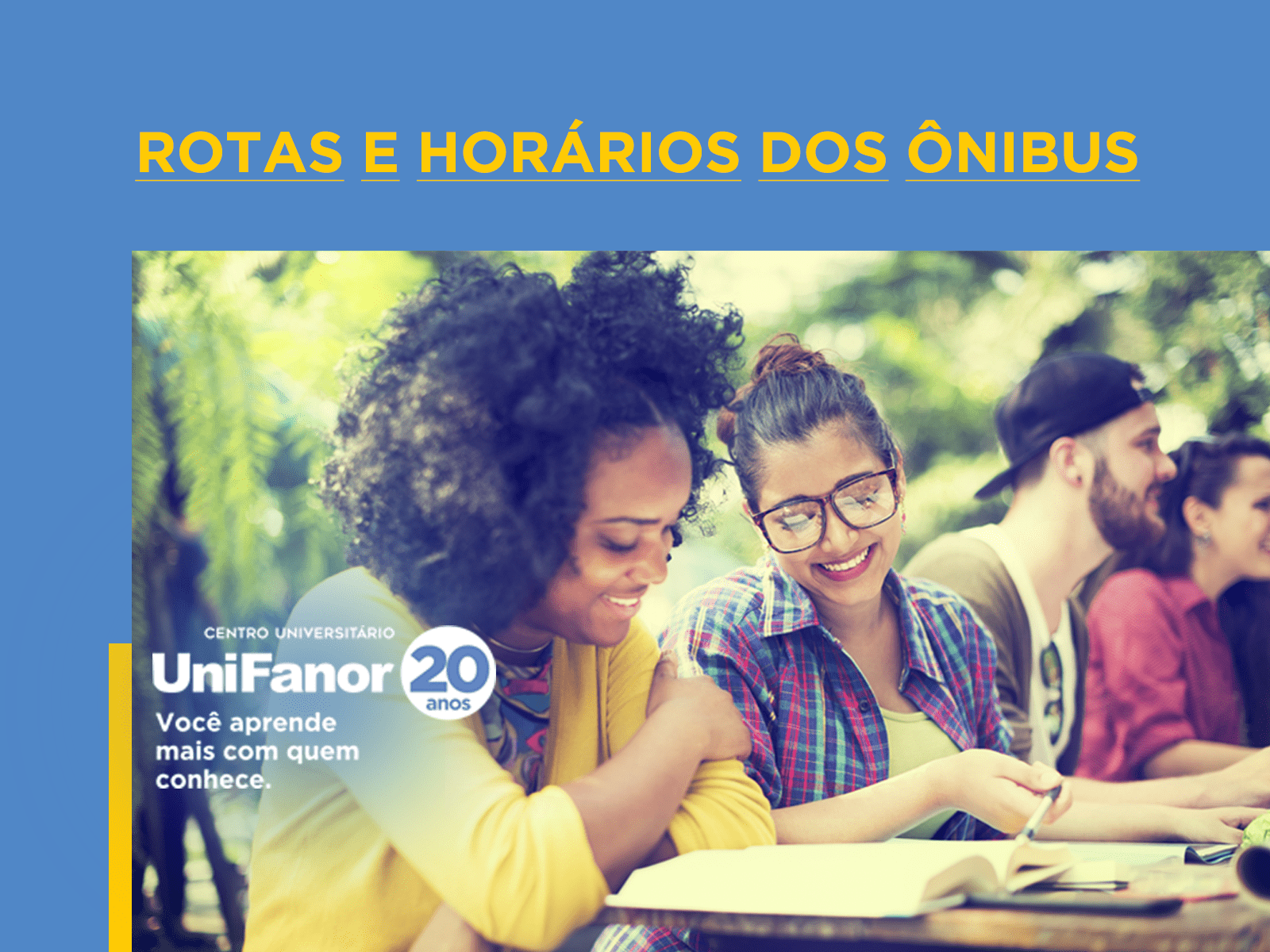 Rotas e horários dos ônibus
